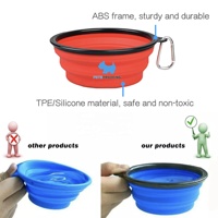Bol en Silicone pliable, Portable et personnalisé en plastique pour animaux de compagnie, chiens et chats