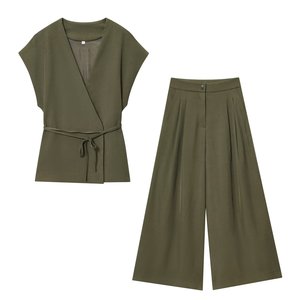 KAR & OT ZA 2025 autunno nuovo temperamento Casual alla moda <span class=keywords><strong>a</strong></span> pieghe <span class=keywords><strong>a</strong></span> vita alta pantaloni 87058641 87078640 - Product Image 6