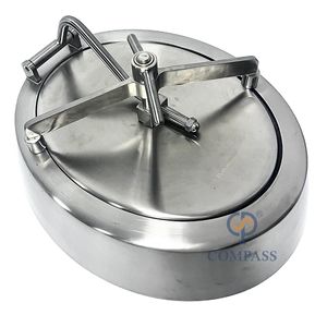 430*330mm SS316L pression de qualité alimentaire sanitaire <span class=keywords><strong>YAC</strong></span> ouverture vers l'intérieur trou d'homme de réservoir elliptique ovale pour la partie de machines de traitement des aliments - Product Image 1