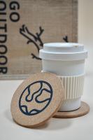 Sous-verre circulaire en liège Eco-Hero, écologique, recyclé, naturel, durable, résistant à la chaleur, pour café, maison/bureau/personnalisation