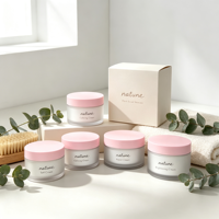 1oz 4oz 6oz 10oz Récipient en plastique à double paroi avec couvercle rose Gommage corporel de luxe en plastique double couche Pots de crème pour le visage givré