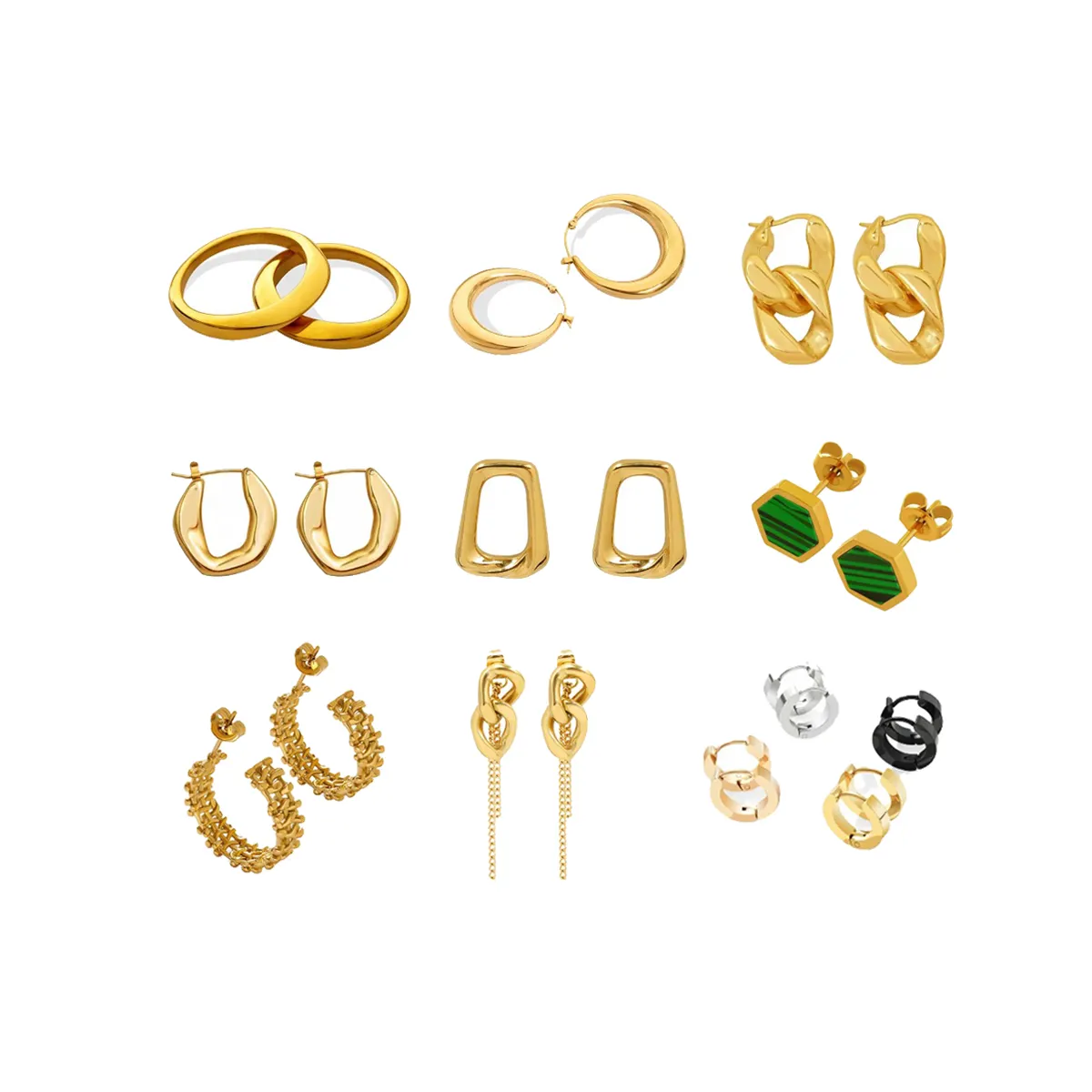 Cheap Hoop Earrings Cubic Zircon Dubai 18K Gold Plated Jewelry Fashion Earrings For Women
