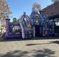 Maison hantée gonflable d'Halloween, grand labyrinthe commercial en PVC écologique, structure de divertissement pour événements pour enfants