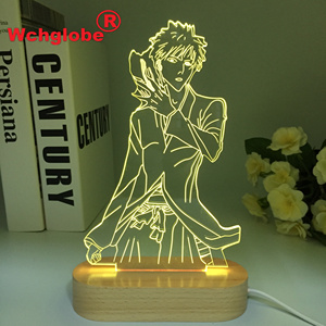 Cain Dear Door 3D Wooden Anime LED Night light Cadeau d'anniversaire pour les fans de <span class=keywords><strong>manga</strong></span> Décoration de chambre à coucher de style industriel Bureau de taille moyenne - Product Image 2