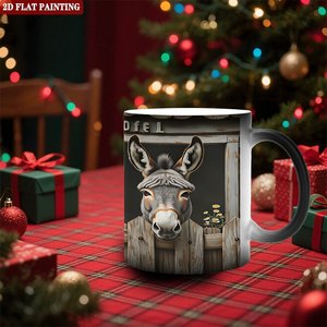 Taza Mágica de Cerámica de 11oz, Activada por Calor, con Diseño de Granja de Burros, para Tienda de Regalos - Product Image 2