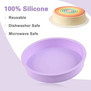MUYULINS Factory Non-Stick Purple No. 8 6inch Round <b>Baking</b> Bread Pan Mousse Large <b>Silicone</b> Cake Mold - Product Image 2