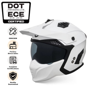Casco Convertible de Doble Uso, Certificado por el DOT, Transpirable, Casco de Seguridad para Ciclismo, Capacete Moto para Viajes y Desplazamientos Diarios - Product Image 1