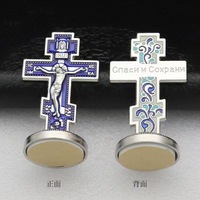 Croix orthodoxe décorative vintage en alliage de zinc, médaille crucifix, décorations catholiques en gros