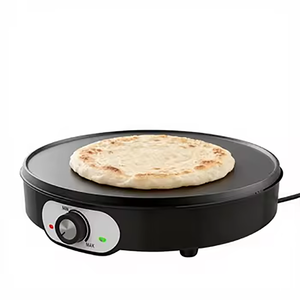 Machine à crêpes et à gaufres à température réglable et plaque fixe, avec indicateur d'alimentation et de prête à l'emploi - Product Image 1