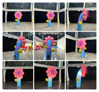 Fleurs gonflables personnalisées multicolores de 2,5 m de haut avec éclairage LED, fleurs géantes gonflables pour accessoires de scène, festivals de musique