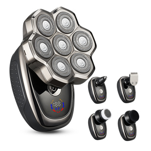 <span class=keywords><strong>Rasoir</strong></span> électrique étanche pour hommes Source d'alimentation USB Lithium magnétique tête de rasage remplacement conception chauve - Product Image 1