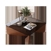Meubles de salon modernes et minimalistes, table basse mobile, table d'appoint en verre trempé, design carré, meubles pour la maison