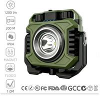Lampe de travail portable à LED double lumière personnalisée, base magnétique, rechargeable Type-C, 5000 mAh, étanche, gradation progressive, faisceau 360°