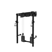 Appareil d'entraînement fonctionnel mural pliable avec blocs de poids intégrés, rack à squats pliable et système de poulies à double câble croisé