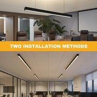 Prix d'usine, luminaire linéaire LED encastré en surface IP20 PC 48W pour salon, bureau, intérieur