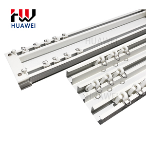 รางม่านสามช่องแบนสีขาวของหัวเว่ยรางม่านโลหะผสมสามแถวแบบปรับแต่งได้ - Product Image 5