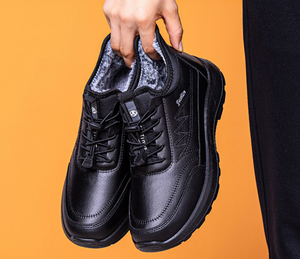 Stivali Invernali da <span class=keywords><strong>Uomo</strong></span> <span class=keywords><strong>con</strong></span> Suola in PU, Leggeri, Impermeabili, in Pelle, Foderati in Pelliccia, Caldi, per Neve e Attività all'Aperto - Product Image 3