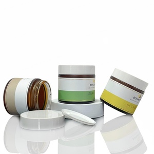 Eco-friendly Recycled Body Butter <b>Scrub</b> Cream Container 4oz 120g Clear Straight Side Glass Cream Jar with Lid - Product Image 6