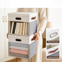 Sac de rangement pliable en tissu non tissé pour vêtements et jouets, avec poignée robuste, pour armoire et tiroir