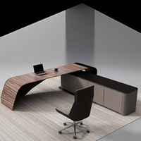 Bureau de direction de haute qualité avec armoires de rangement dessus de table en mélamine pour CEO Design italien classique 2025