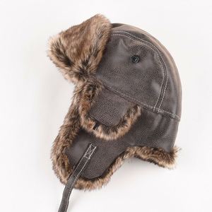 Ấm mùa đông săn bắn Trooper Trapper tai cánh mũ đi xe đạp da dày sang trọng tùy chỉnh <span class=keywords><strong>ushanka</strong></span> - Product Image 5