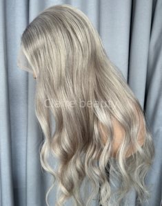 Parrucca anteriore in pizzo senza colla per capelli umani europei HD parrucca piena in pizzo Color biondo parrucca anteriore in pizzo per donne bianche - Product Image 5
