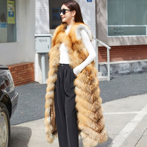 <span class=keywords><strong>Chaleco</strong></span> elegante de piel de zorro para mujer, ropa exterior informal larga de invierno con estilo informal, a la moda de zorro <span class=keywords><strong>Chaleco</strong></span> de <span class=keywords><strong>pelo</strong></span>, chalecos y chalecos - Product Image 2