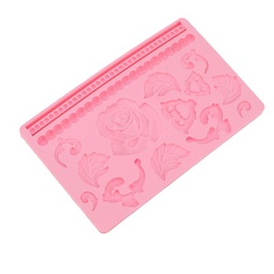 Silicone Cake Decorating Mold Rectangle Pink Reusable Baking Tools For Wedding Cake Decoration - Product Image 1