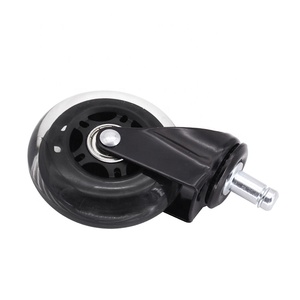 Universelle Schwenkbare Bremse Schwarze Moderne Büro-Antik-Stuhlrollen 3 Zoll M8 M10 M11 Drehbare Verriegelbare PU-Möbelrollen - Product Image 2