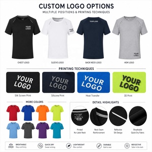 Camiseta Deportiva de Manga Corta Unisex con Logotipo Personalizado al por Mayor, Reflectante, de Secado Rápido, 100% Poliéster, 180g, Control de Olores con Iones de Plata - Product Image 2