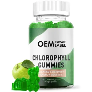 Hot Sale Organic Vegan Sodium Copper Chlorophyll Gummies detox gummies Bears Candy For Improve Health And Cleanse Body