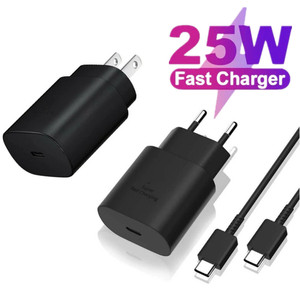 Para <span class=keywords><strong>Samsung</strong></span> Galaxy <span class=keywords><strong>S20</strong></span> S21 S22 S23 <span class=keywords><strong>Ultra</strong></span> Note 20 <span class=keywords><strong>Cargador</strong></span> súper rápido 25W USB C PD Adaptador de corriente de pared con CABLE tipo C - Product Image 2
