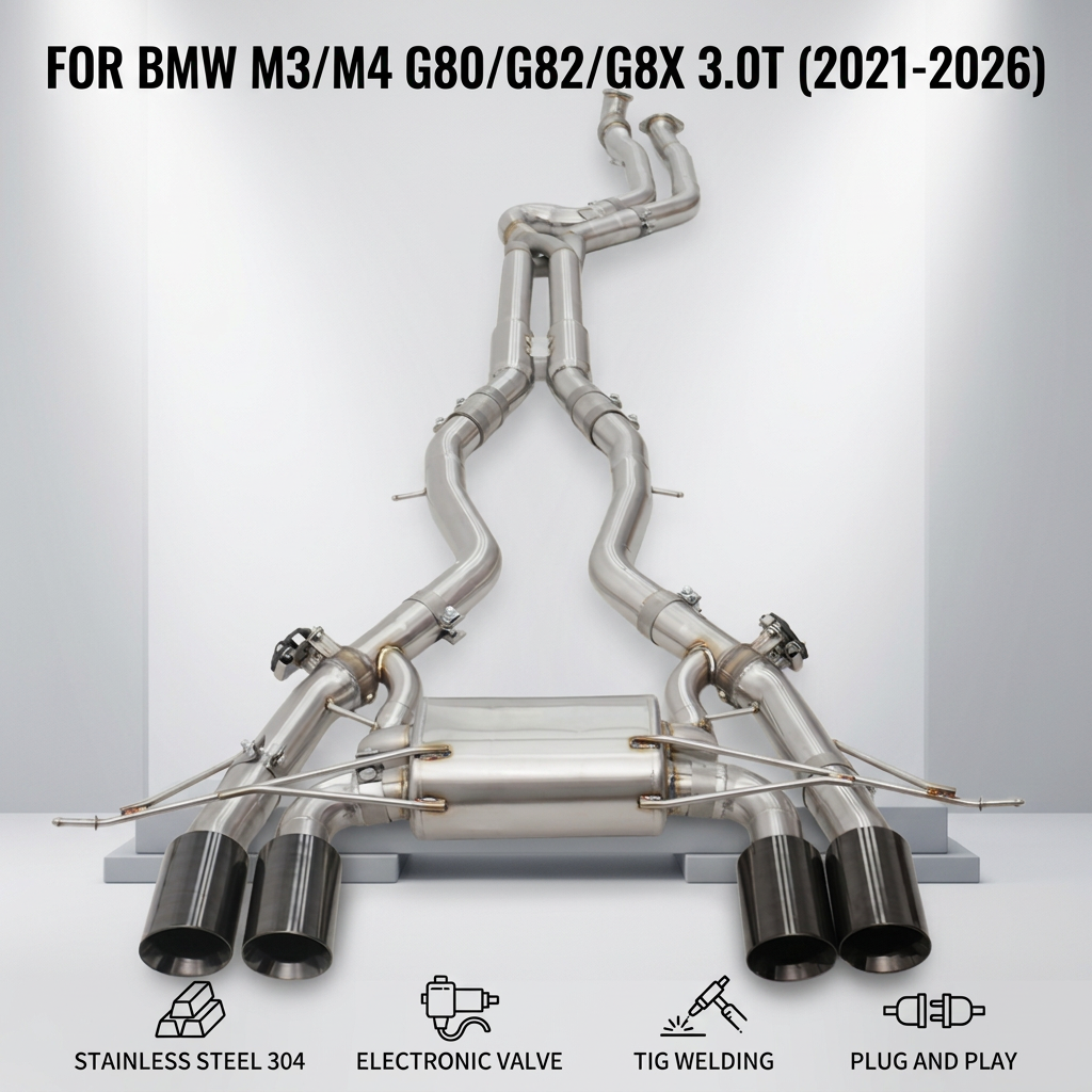VantaFlow Stainless Steel Catback With Z-Pipe Exhaust System for BMW M3 M4 G80 G82 G8X 3.0T 2021+ Performance Valvetronic Exhaust Piep