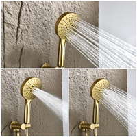 Ensemble de douche de baignoire de pluie à 3 voies en or brossé de luxe haut de gamme pour hôtel Villa maison robinets de salle de bain commerciaux système de douche