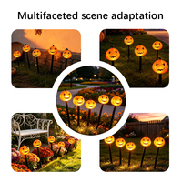 Nouvelles lumières LED d'Halloween en forme de citrouille à tige courbée, blanc chaud, étanches IP44, DC 36V, à brancher au sol, pour jardin extérieur et festivals