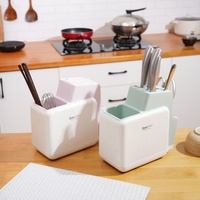 Étagère de rangement de cuisine carrée multifonctionnelle créative, porte-couteaux, porte-ustensiles, porte-cuillères, finition élégante, matériau PP, portable, moderne