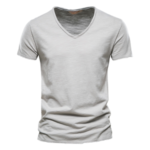 Nuova T-shirt da uomo 100% cotone, taglie S-5XL, scollo a V, maniche corte sottili, alta qualità, alla moda, per fitness, t-shirt uomo di tendenza - Product Image 2