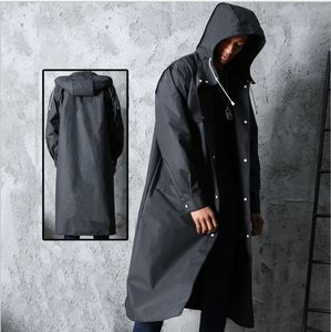 DFR1112 Manteau de pluie long noir personnalisé, veste de pluie en matériau EVA, production rapide et économique - Product Image 2