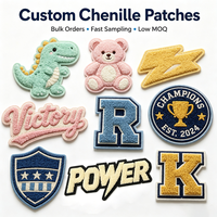 Patchs en chenille personnalisés, broderie de lettres, badges mignons de dessins animés pour vêtements d'enfants, sweats à capuche, sacs à dos, DIY