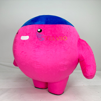 Costumes de mascotte gonflables de personnage de dessin animé Logo personnalisé Costume de mascotte rose Cosplay pour adultes de haute qualité
