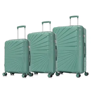 OEM/ODM на заказ прочный 4 колеса жесткий чехол PP чемодан 3 шт. комплект багажа 20 24 28 дюймов PP сумка для тележки