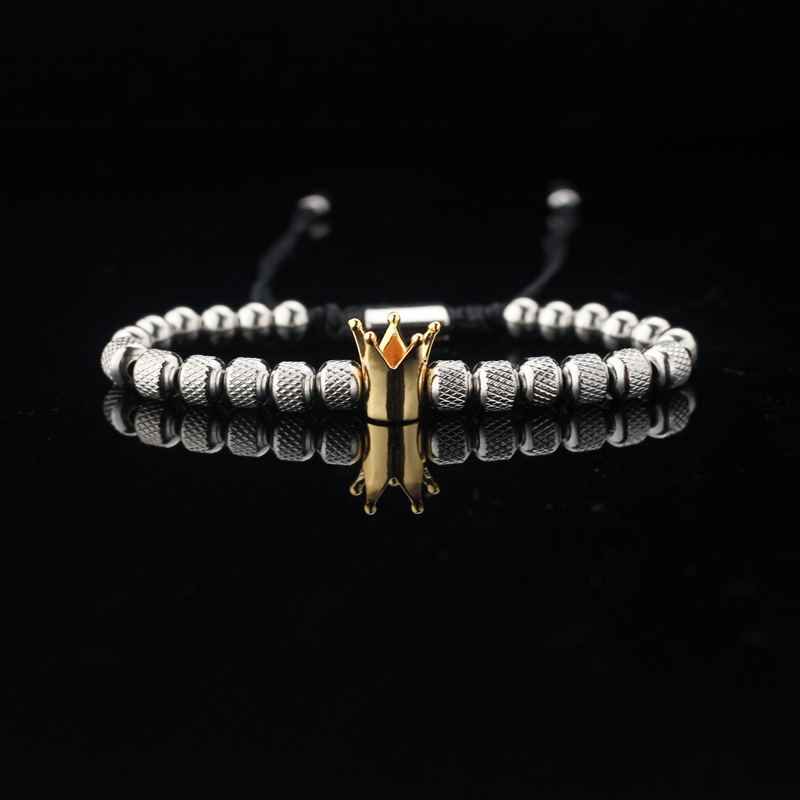 Silver stainless center crown without zircon
