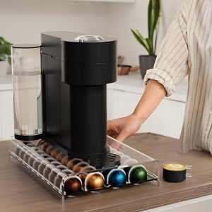 Tiroir de rangement pour dosettes <span class=keywords><strong>Nespresso</strong></span> <span class=keywords><strong>Vertuo</strong></span>, support pour comptoir, organisateur de capsules de café en acrylique - Product Image 2