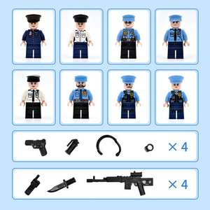 Imán de nevera con minifigura de policía premium, modelo de bloques de construcción de partículas pequeñas, decoración de escritorio para regalos promocionales empresariales - Product Image 6