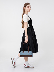 Bolso de Hombro Tipo Boston de <span class=keywords><strong>Gran</strong></span> Capacidad, Estilo Casual de Verano, con Parches de Cuero y Mezclilla Vintage, para Mujer - Product Image 5