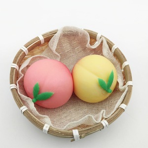Custom logo TPR Simulation Artificial Peach Pinch Shape Super Soft Slow Rebound <b>Squeeze</b> Stress Relief Toys for Kids Boy and Girl - Product Image 3