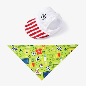 Chapeau de soleil rayé en coton pour animaux de compagnie avec trous pour les oreilles, style sport, accessoires respirants pour chats, été - Product Image 3
