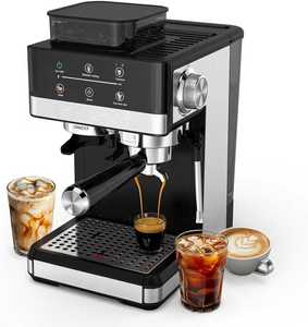 Machine à expresso avec moulin intégré, 20 bars, <span class=keywords><strong>cafetière</strong></span> tout-en-un avec mousseur à lait, fonction cold brew, 30 réglages de mouture - Product Image 1
