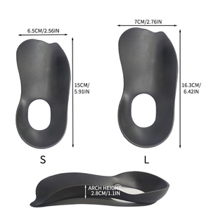 Emi-soletta ortopedica nera <span class=keywords><strong>per</strong></span> <span class=keywords><strong>piede</strong></span> <span class=keywords><strong>piatto</strong></span> e fascite plantare supporto <span class=keywords><strong>per</strong></span> arco emipad posizionamento all'interno della soletta - Product Image 6