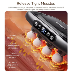 Pistola de masaje de tejido profundo con vibración corporal profesional eléctrica de alta calidad, el mejor presupuesto, pistola muscular de Fascia con 8 cabezales - Product Image 3